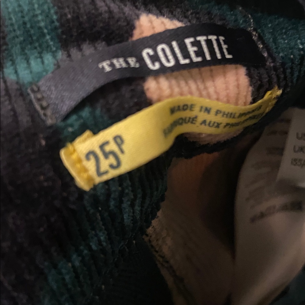 Anthropologie Maeve Colette Cropped Wide Leg Corduroy Pants Sz 25P Leopard Print - Picture 3 of 3